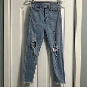 LEVIS Wedgie skinny ripped distressed denim jeans women’s size 26 high rise blue